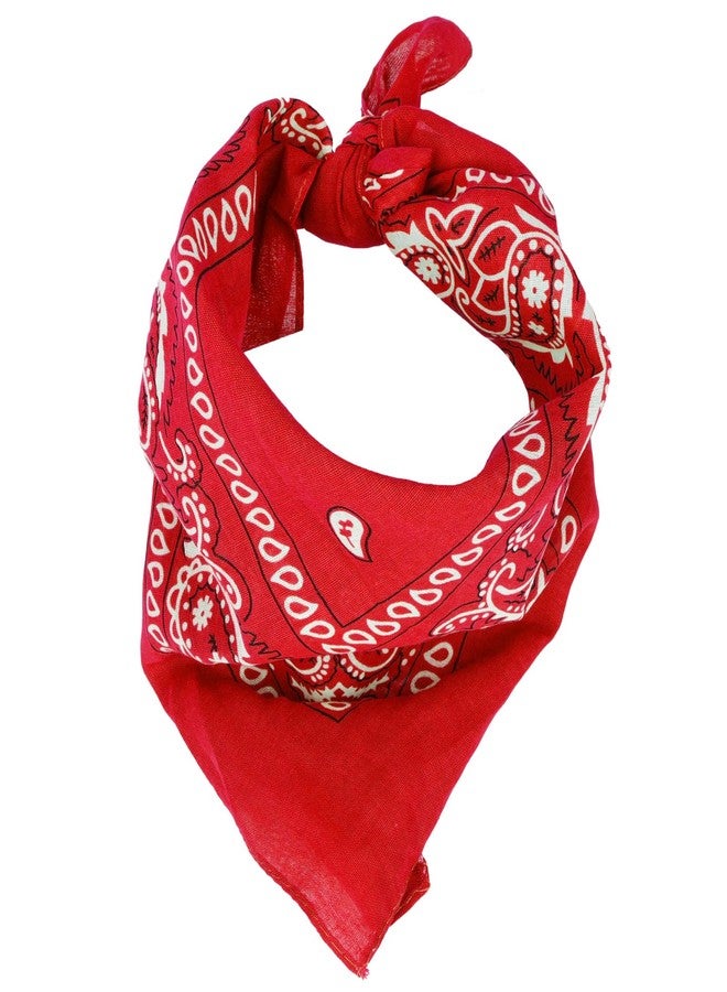 MOWPOG 6 Pack Pure Cotton Bandana, Multi-Purpose Square Handkerchief, Face Mask headband for Men and Women (Red) - Image 4